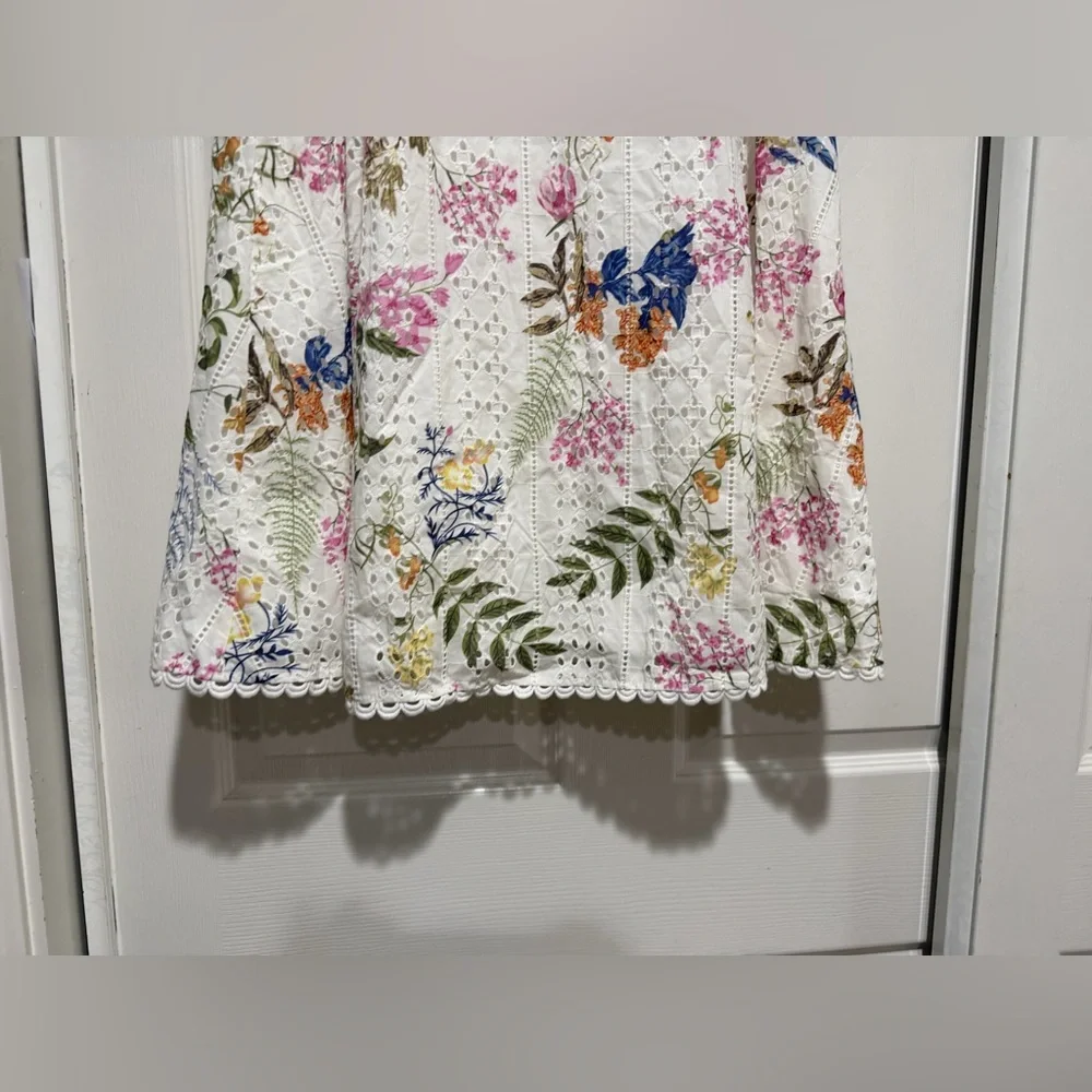 NWT Lulus Sweet At Heart White Floral Embroidered Two-Piece Midi Dress Small - Picture 9 of 16